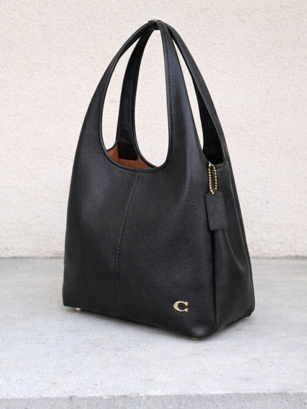 Coach Women’s Lana Large Leather Shoulder Bag - Brass/Black - Picture 3 of 8